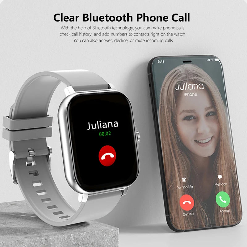 1.83" Fitness Smart Watch With Call – Heart & Sleep Tracking