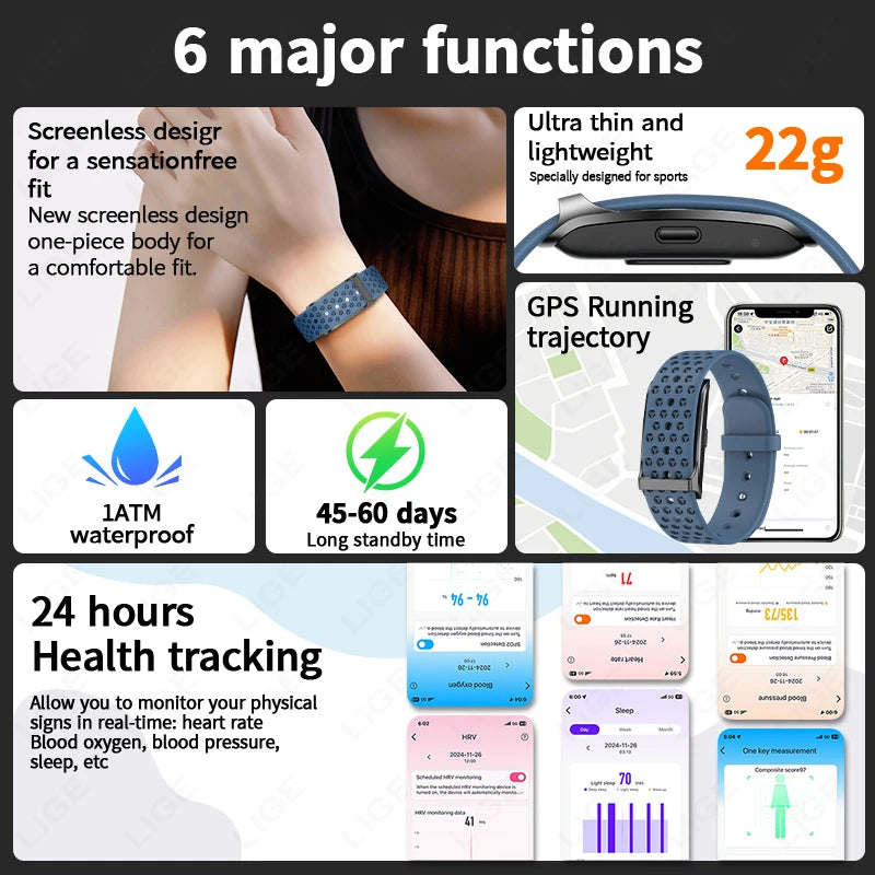 Fitness Tracker Smart Band – Heart Rate & 127 Sport Modes