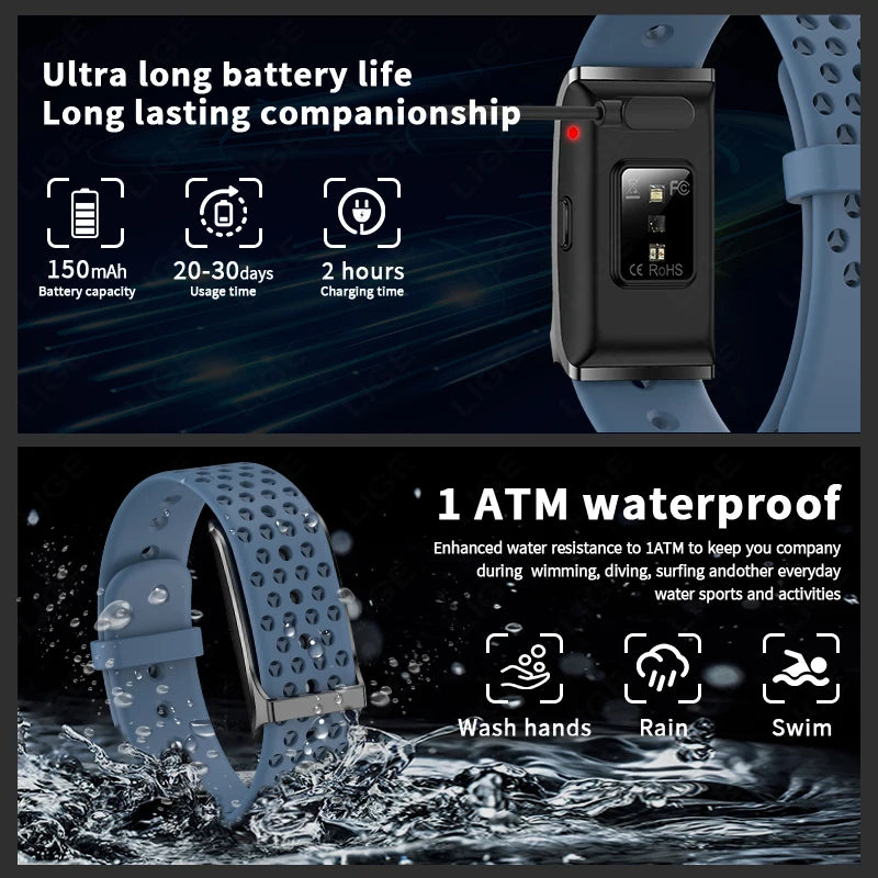 Fitness Tracker Smart Band – Heart Rate & 127 Sport Modes