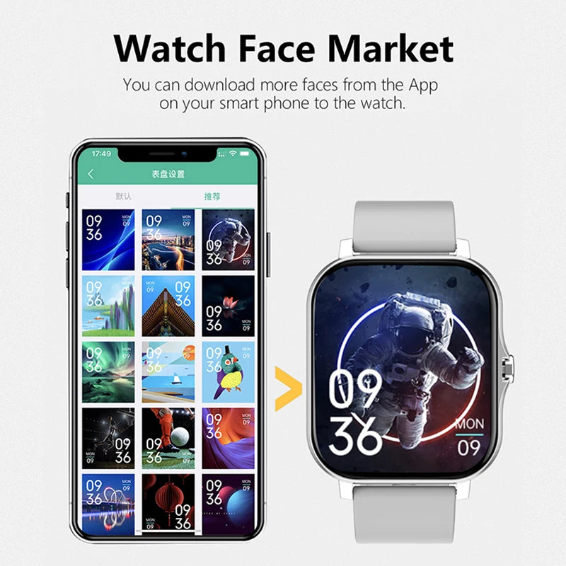 1.83" Fitness Smart Watch With Call – Heart & Sleep Tracking